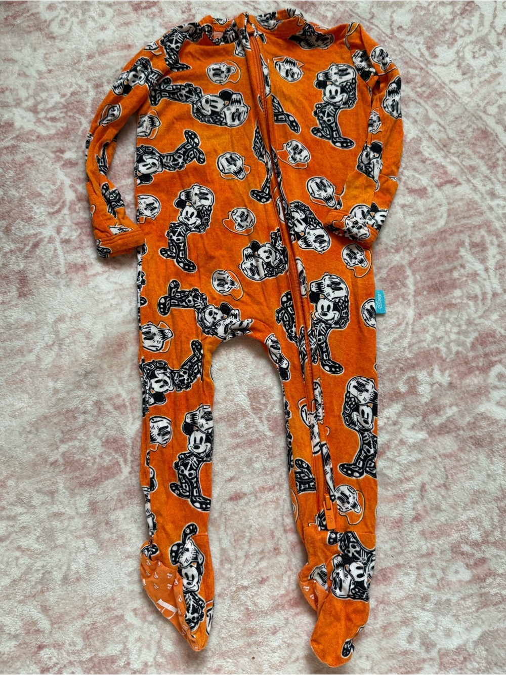 Posh Peanut Disney Halloween Mickey Mouse Zipper Footie 0-3 Months